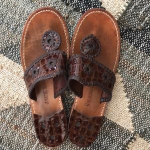 Jack Rogers NEWPORT CROC NAVAJO SANDAL IN BROWN